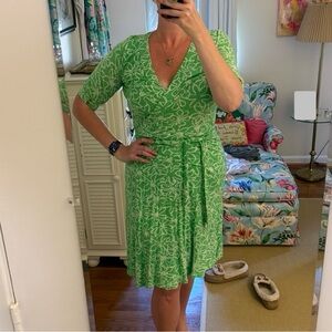 Lilly Pulitzer Green Ruffled Wrap Sundress